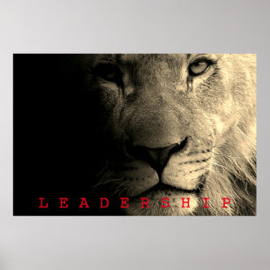 Sepia Motivationsführender Königslöwe Poster