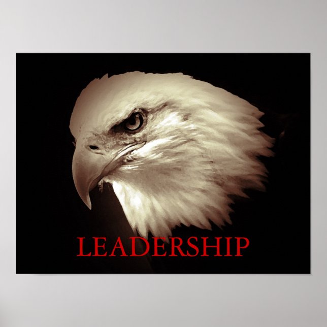 Sepia Motivierend Leadership Eagyes Poster (Vorne)