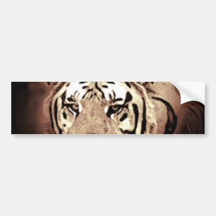 Sepia Nah-up Tiger Eyes Autoaufkleber