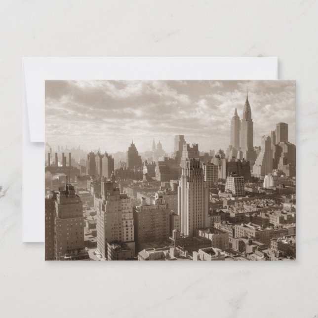 Sepia New York City Einladung (Vorderseite)