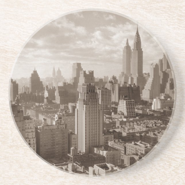 Sepia New York City Getränkeuntersetzer (Vorne)