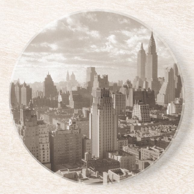 Sepia New York City Getränkeuntersetzer (Vorne)
