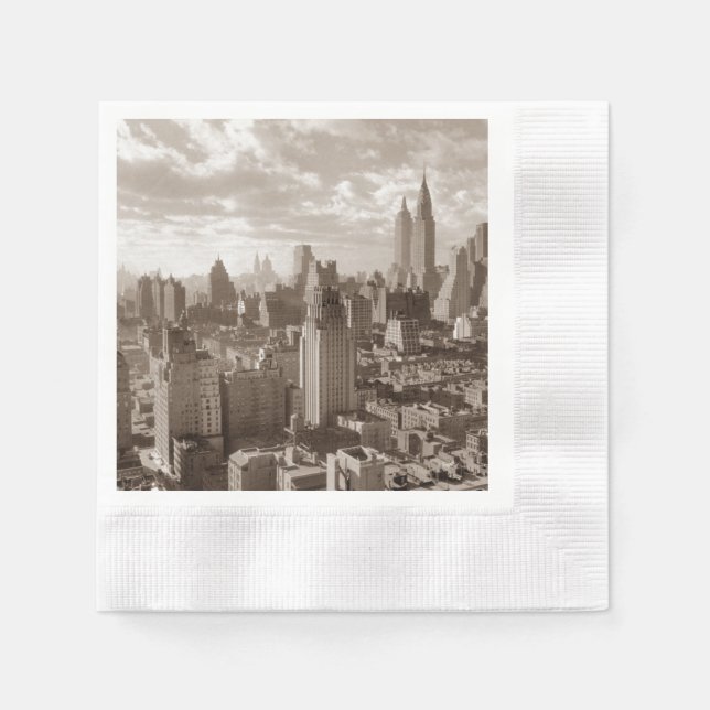 Sepia New York City Serviette (Vorderseite)