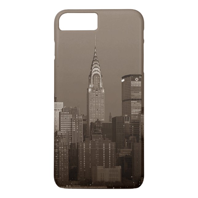 Sepia New York City Skyline Case-Mate iPhone Hülle (Rückseite)