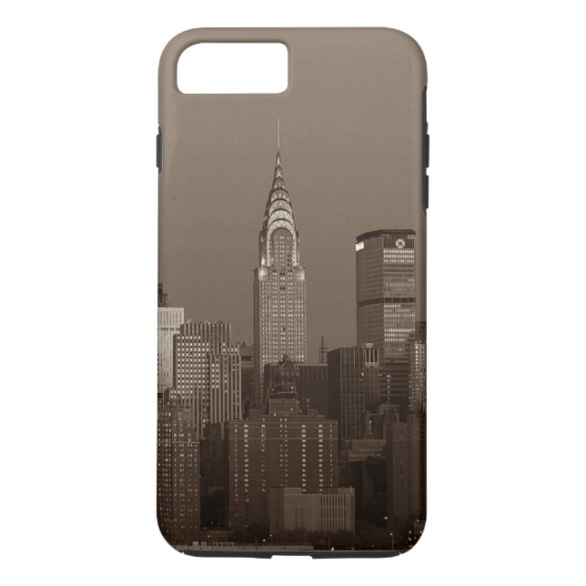 Sepia New York City Skyline Case-Mate iPhone Hülle (Rückseite)