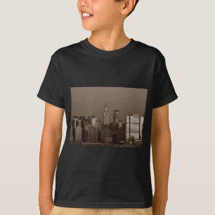 Sepia New York City Skyline T-Shirt