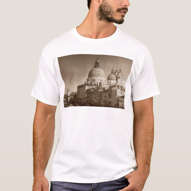 Sepia Paper Effect Venice Grand Canal T-Shirt (Vorderseite)