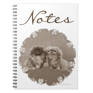 Sepia-Pekingese-Porträt Notizblock