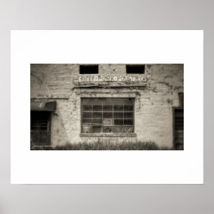 Sepia-Plakatdruck des verlassenen Fleischmarktes Poster