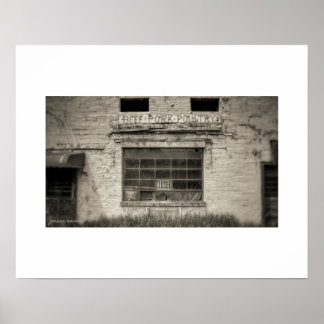 Sepia-Plakatdruck des verlassenen Fleischmarktes Poster