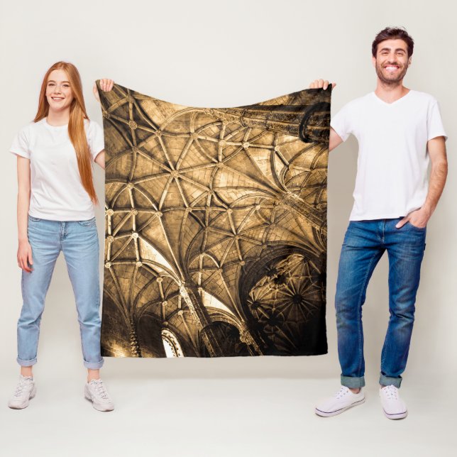 Sepia Portugiesische Architektur Fleecedecke (Beispiel)