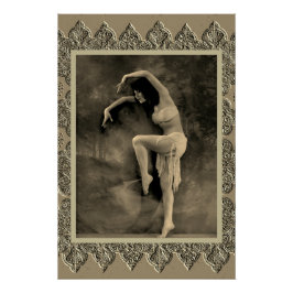Sepia Poster mit Vintager Tänzerin Kyra