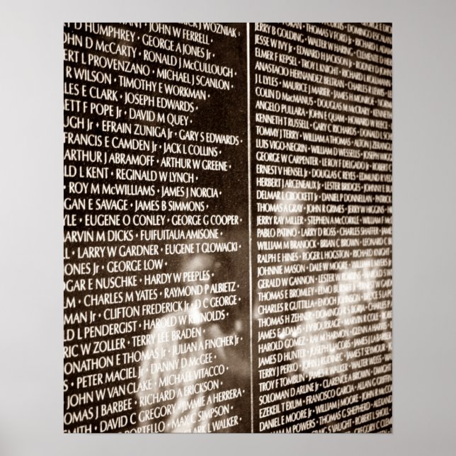 Sepia POSTER Reflections In The Wall Vietnam War (Vorne)