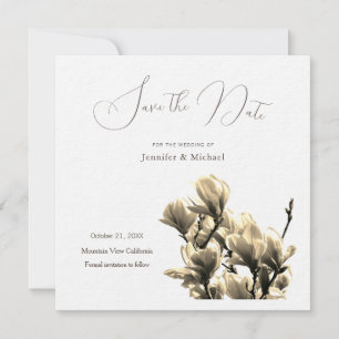 Sepia Professional Minimalistische Florale Magnoli Save The Date
