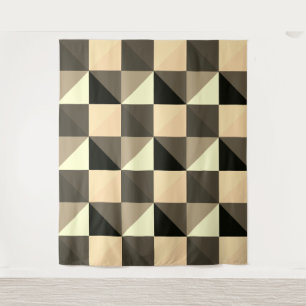 Sepia Quadrangles Tapestry Wandteppich