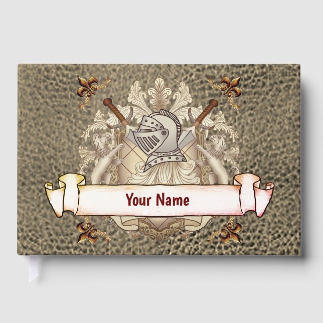 Sepia-Ritterschild-Nachname Gästebuch (Vorderseite)