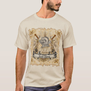 Sepia-Ritterschild-Nachname T-Shirt