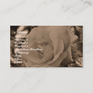 Sepia Rose Flower Fotografy Business Card Visitenkarte