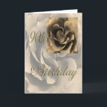 Sepia-Rosen-glücklicher 90. Geburtstag Karte<br><div class="desc">Schöne Rose im Sepia,  einen antiken Blick gebend.</div>