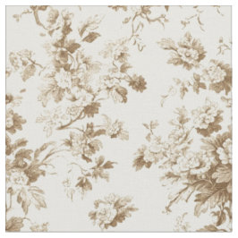 Sepia-Rosen-Zweig-Toile-Muster Stoff