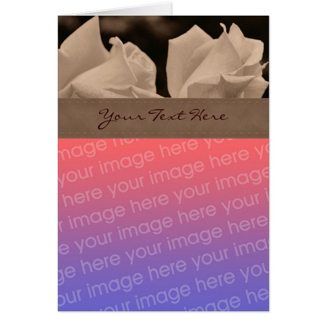 Sepia Rosenknospe Floral Foto Card (Vorne)