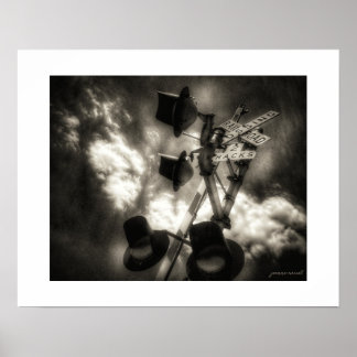 Sepia-Rostgürtel-Bahn-Wachposter-Druck Poster