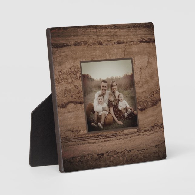 Sepia schwarz-braun-Granitstein Fotoplatte (Vorderseite)