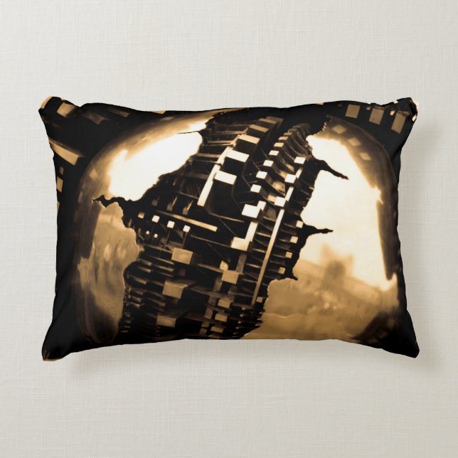 Sepia Steampunk Dekokissen (Vorderseite)
