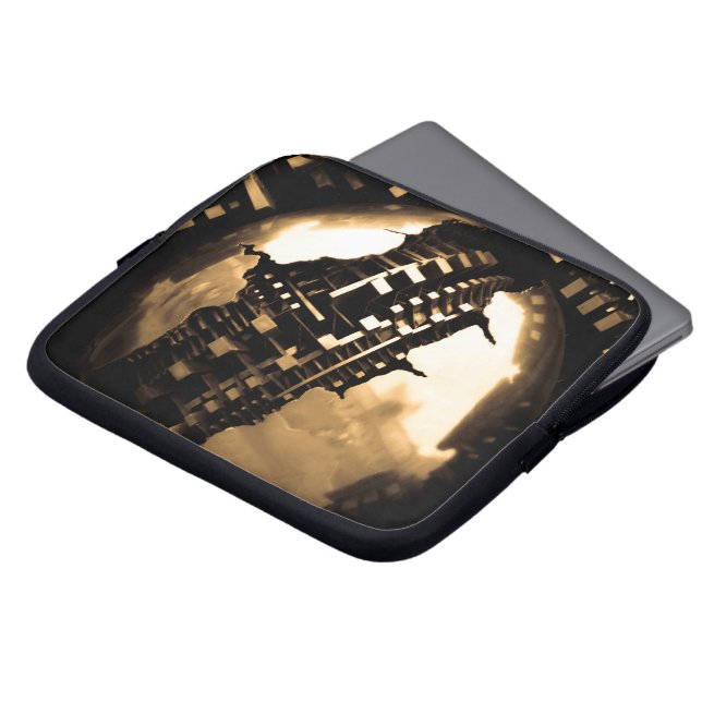 Sepia Steampunk  Laptopschutzhülle (Vorne Oben)