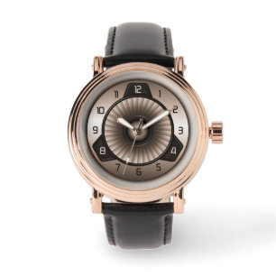 Sepia Steel Jet Motor Pilot's Custom Wrist Watch Armbanduhr