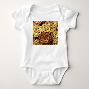 Sepia Tinted Rose Baby Strampler