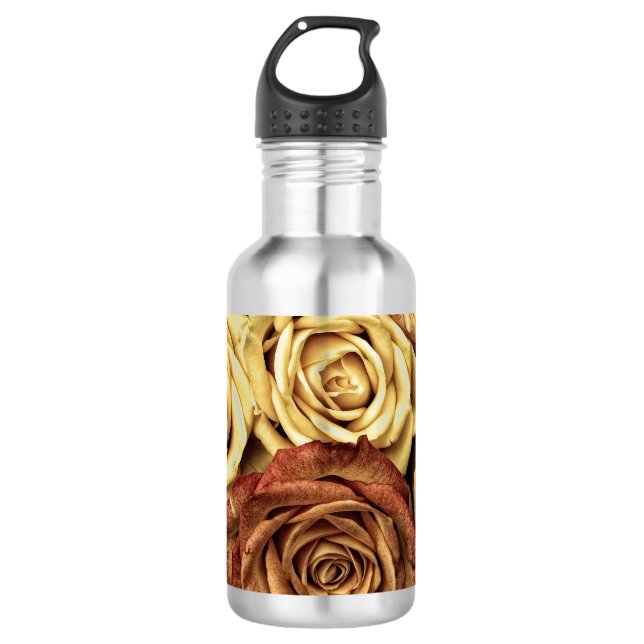Sepia Tinted Rose Edelstahlflasche (Vorderseite)