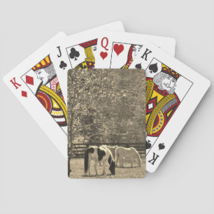 Sepia-Ton-Foto des Pferds Spielkarten
