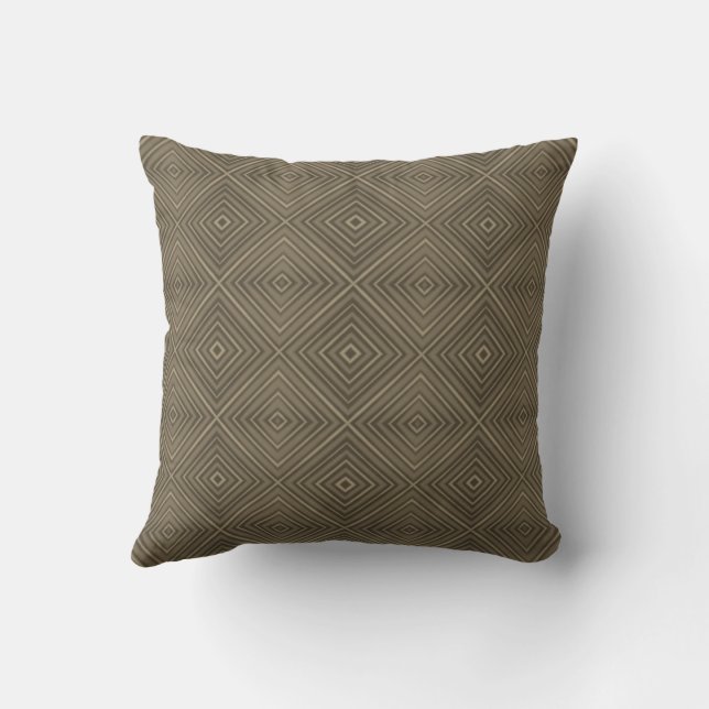 Sepia Tone Hypnotic Diamond Modern Pop Art Kissen (Rückseite)
