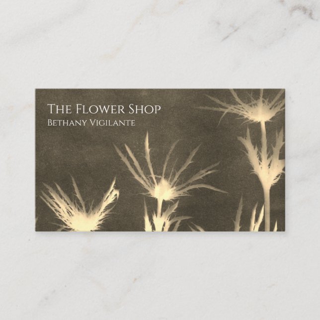 Sepia Toned Brown Blume Business Card Visitenkarte (Vorderseite)