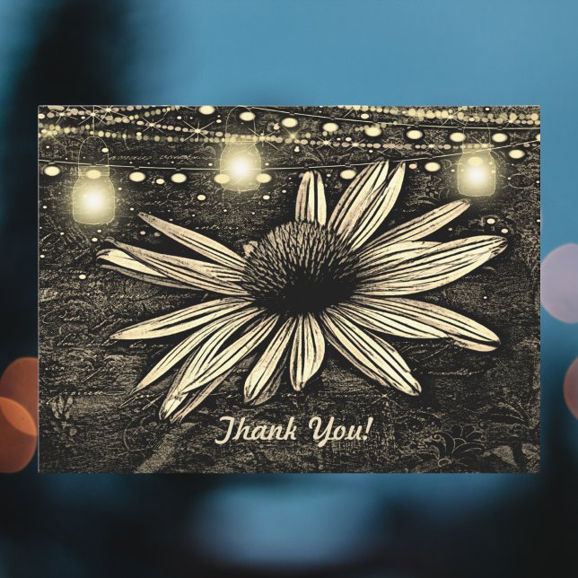 Sepia Toned Coneflower unter Jar Lights Vielen Dan (Von Creator hochgeladen)