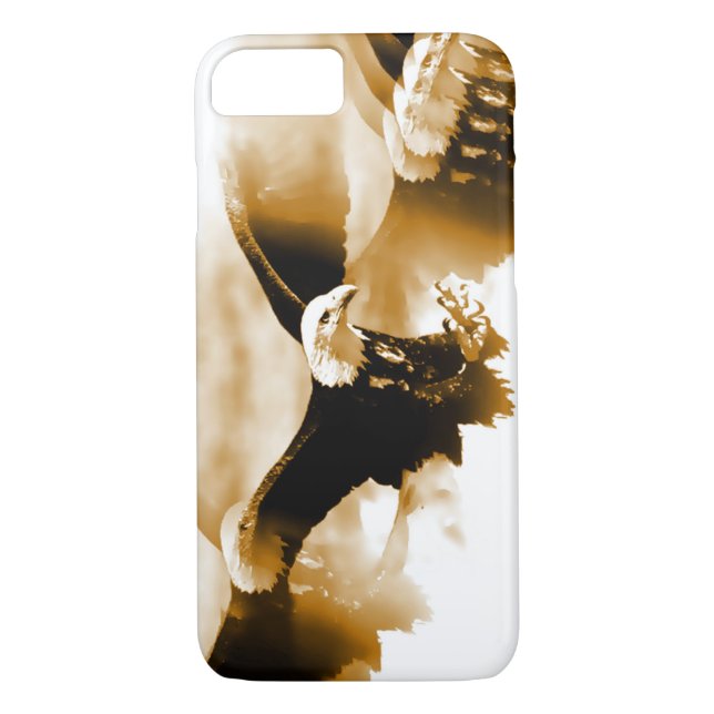 Sepia Tones Flying Eagle iPhone 7 Fall Case-Mate iPhone Hülle (Rückseite)