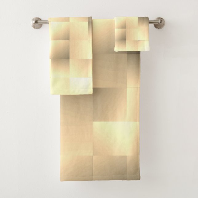 Sepia Tones in Square Pattern Badhandtuch Set (Insitu)