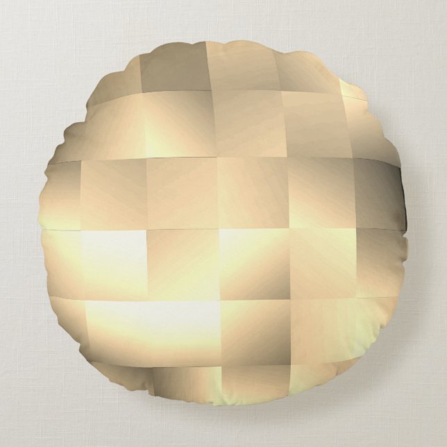 Sepia Tones in Square Pattern Rundes Kissen (Vorderseite)