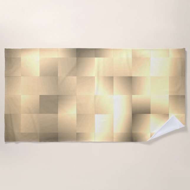 Sepia Tones in Square Pattern Strandtuch (Vorderseite)