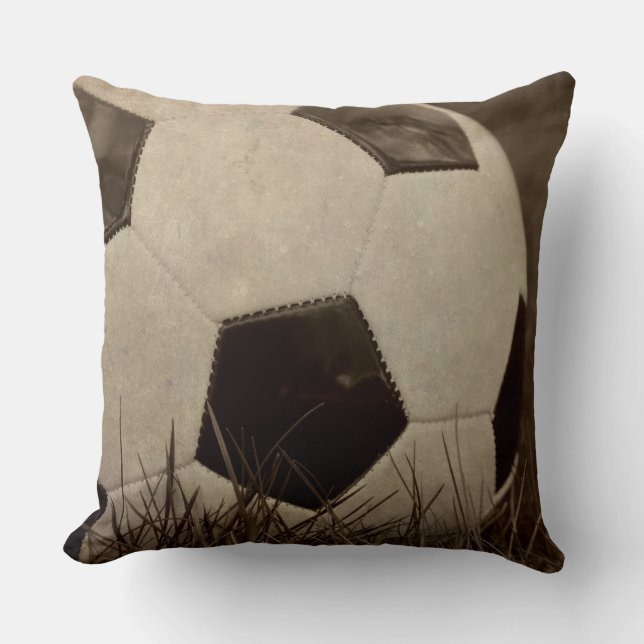 Sepia tonte Fußball Kissen (Vorderseite)