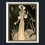 Sepia Tropical Art Deco Print-William P. Welsh Poster<br><div class="desc">Sepia,  Art Deco,  Tropical Print von William P. Welsh 16 x 20</div>