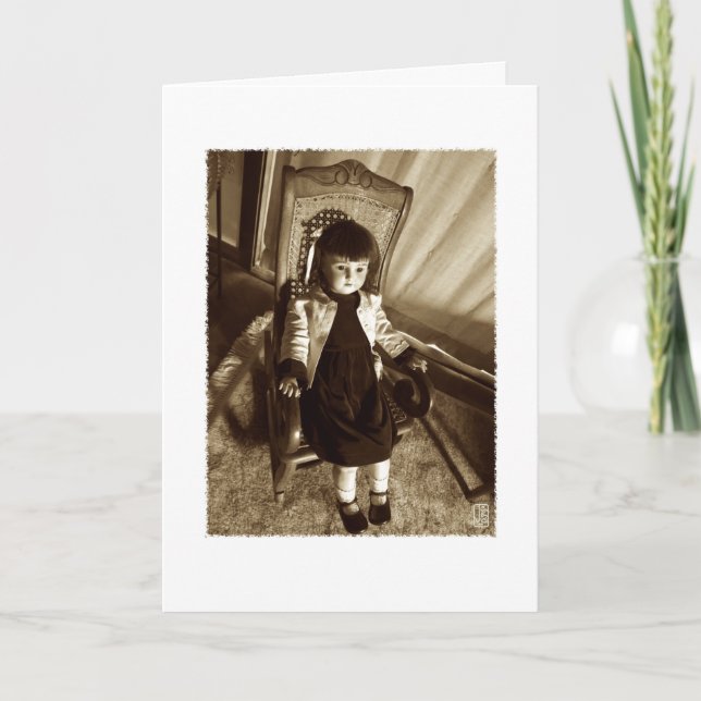 Sepia Viktorianisch Doll "Francis" blank Card Karte (Vorderseite)
