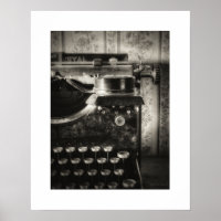 Sepia Vintage Schreibmaschine Poster Druck