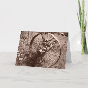 "Sepia Wagon Wheel #1" Geburtskarte Karte