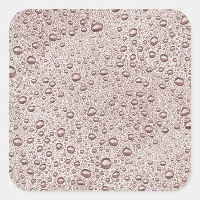 Sepia-Wassertropfen Quadratischer Aufkleber (Vorderseite)