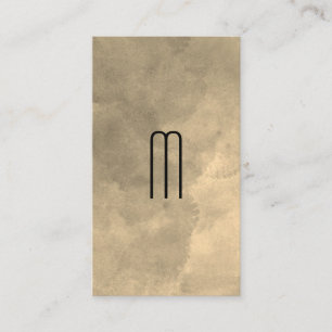 Sepia Watercolor Monogram Visitenkarte