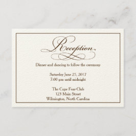 Sepia Wedding Reception Details Card Begleitkarte