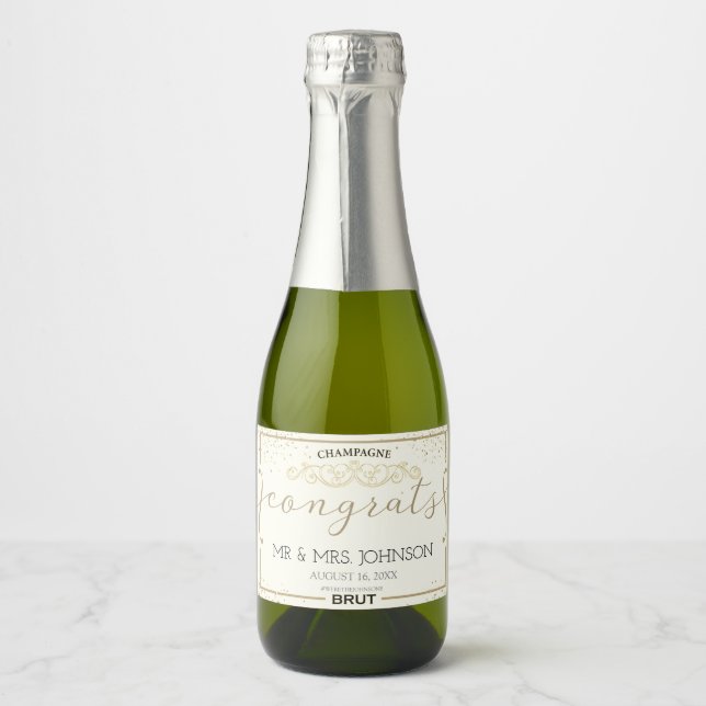Sepia Wedding Sparkling Wine Label (Vorderseite)