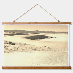 Sepia White Sands Nationalpark Dunes Wandteppich Mit Holzrahmen
